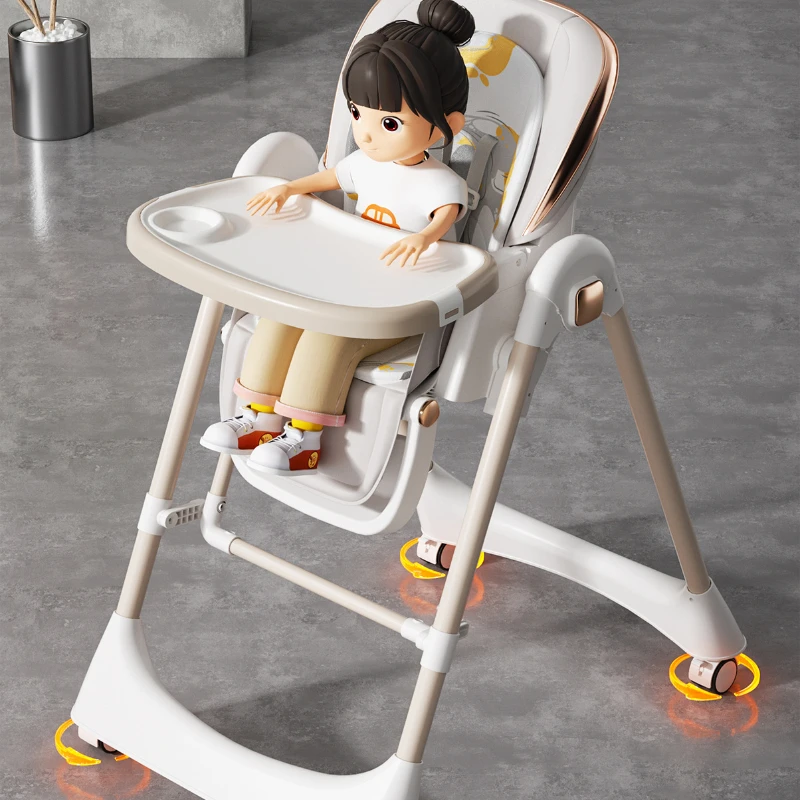 Nuova sedia da pranzo per bambini due in uno Sedia a dondolo per bambini Sedia da pranzo per bambini multifunzione Schienale e poggiapiedi regolabili in altezza - immagine 6