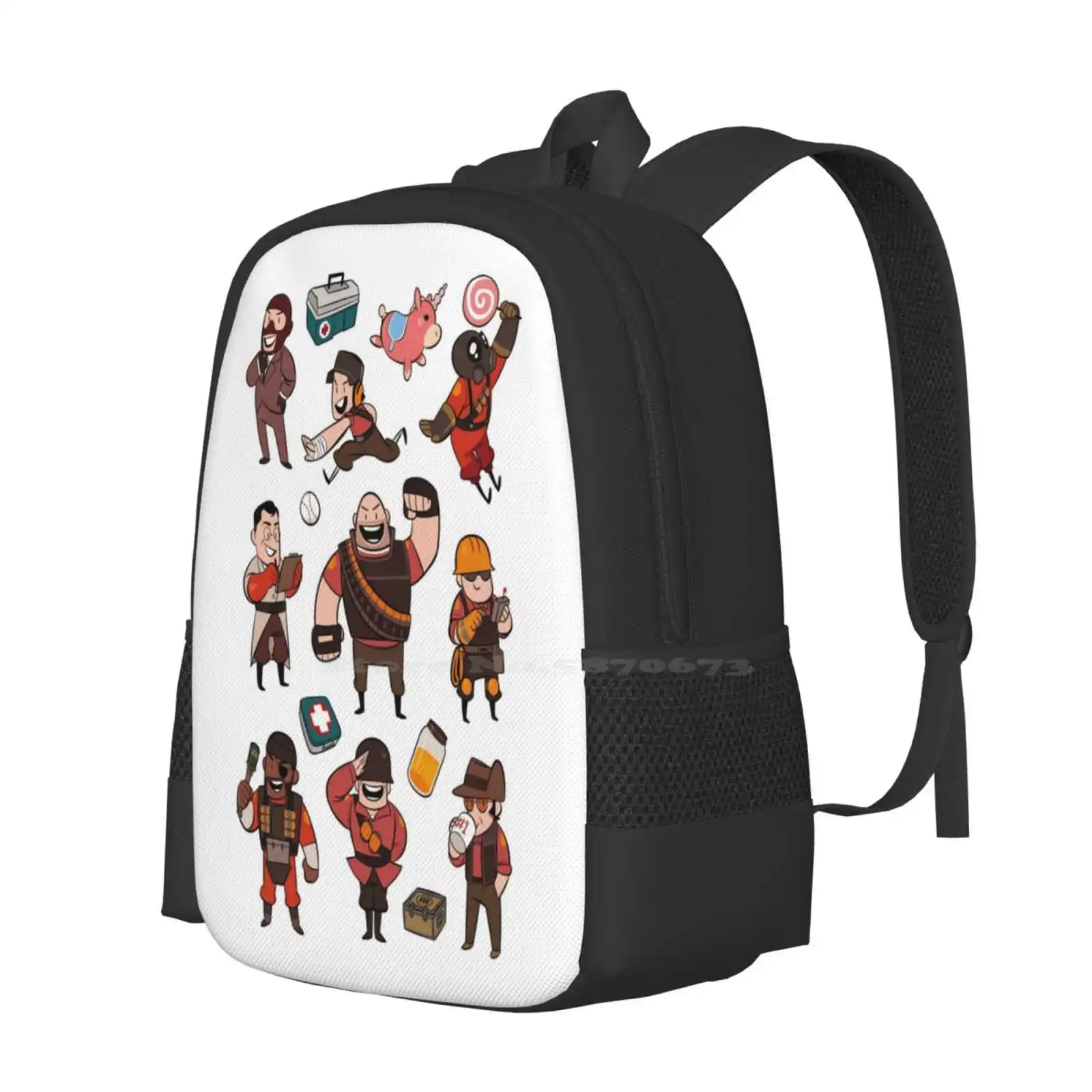 Team Fortress 2 / Red All Class 3D Print Design Backpack Student Bag Tf2 Team Fortress 2 Team Fortrss 2 Cute Game Valve Fps
