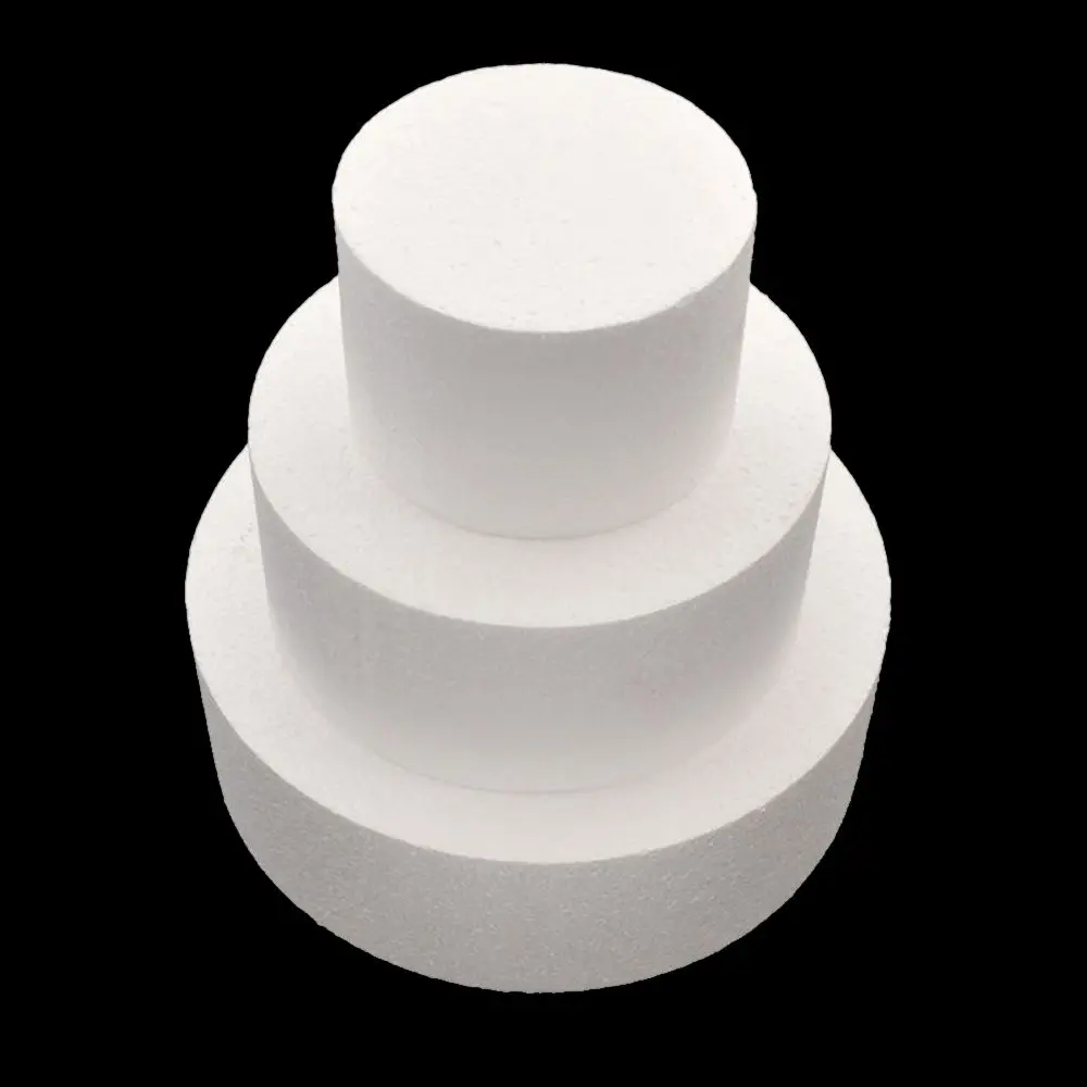 SHERCHPRY 4-Tier Round Polystyrene Cake Dummy Set - 15cm, 20cm, 25cm, 30cm Foam Cake Molds For Decorating Practice - View #5