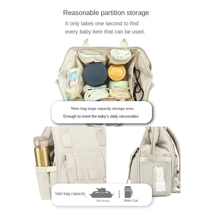 Baby Diaper Bags Mom Backpack Maternity Bag for Baby Large Capacity Mommy Bag Waterproof Travel Baby Stroller Bag Mother Kids - 4