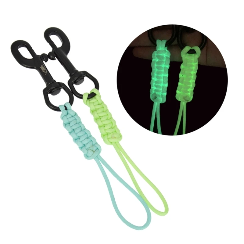 Scubas Diving Swival Bolts Hook Marine Grade Steel Hook Clip with Braided Rope Lanyard Anti-lost Safety Rope 4