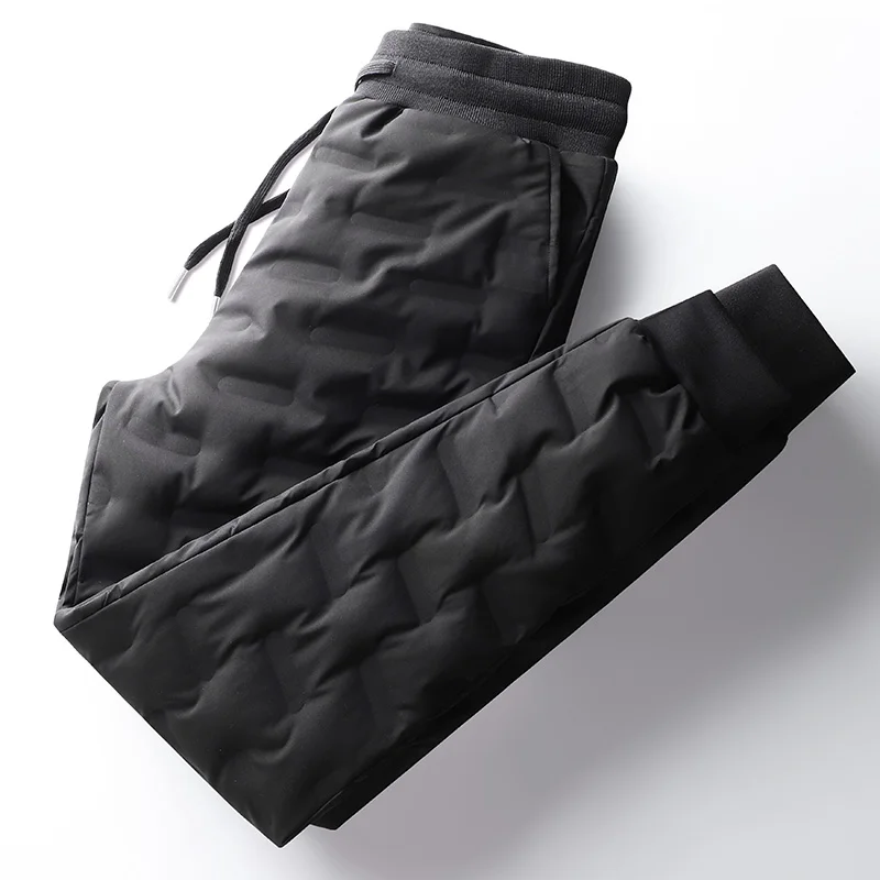 New men's casual and cold proof down pants Male with winter thickening warm and windproof 90 white duck down sports trousers