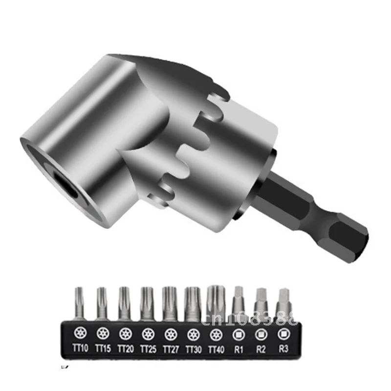 105 Degree Right Angle Driver Screwdriver Set Socket Holder Adapter Adjustable Bits Drill Bit Tool 1/4 inch Hex Bit