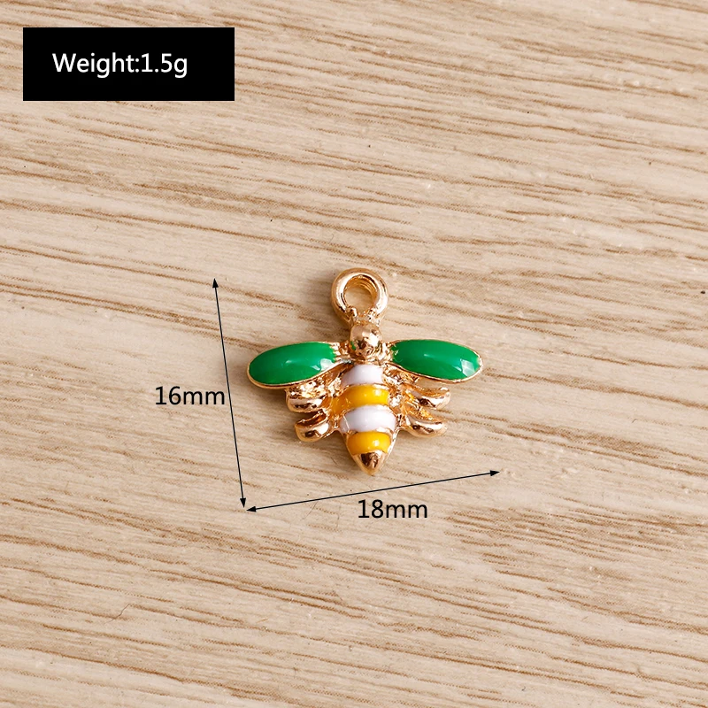 Tusember 10 Stück Niedliche Emaille-Honigbienen Mini-Bienen-Anhänger für Schmuckherstellung Ohrringe Halsketten DIY Armbänder – Detail 9