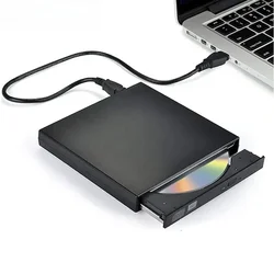 Slim Portable External CD/DVD Drive - USB 2.0 Burner & Player (Black)