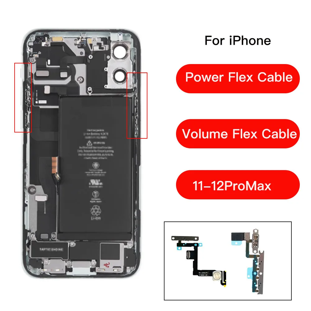 Cavo Flex Con Pulsanti Volume, Alimentazione E Mute In Metallo Per IPhone 12 - FPC Design