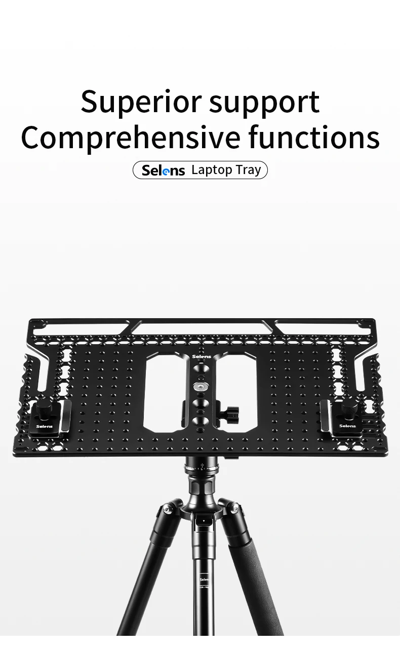 ,17.72x11.22in Universal Aluminum Alloy Laptop Stand Tray with 1/4" Screw Hole,S