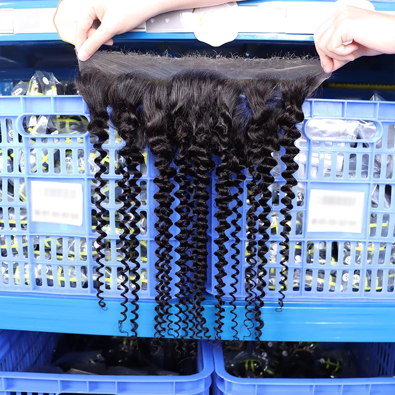 13x6 HD Lace Frontal Only Deep Curly HD Lace Closure Swiss Vietnamese Human Hair