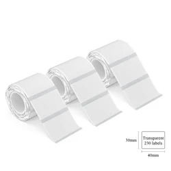 Compact Portable Thermal Label Printer - Marklife P50 Mini Label Maker for Self - Adhesive Stickers (3PK 40 - 30mm Clear)