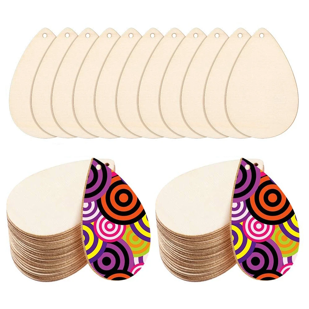 20 teile/los Holz Blank Ornament Anhänger Für DIY Handgemachte Hause Ohrringe Charms Dekoration Handwerk Schmuck Machen Zubehör