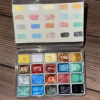 Shimmer 20 Colors Watercolors Paint Set,Sparkly,Metallic, Glitter Solid Water Color Paints for Artists, Students, Hobbyists 1