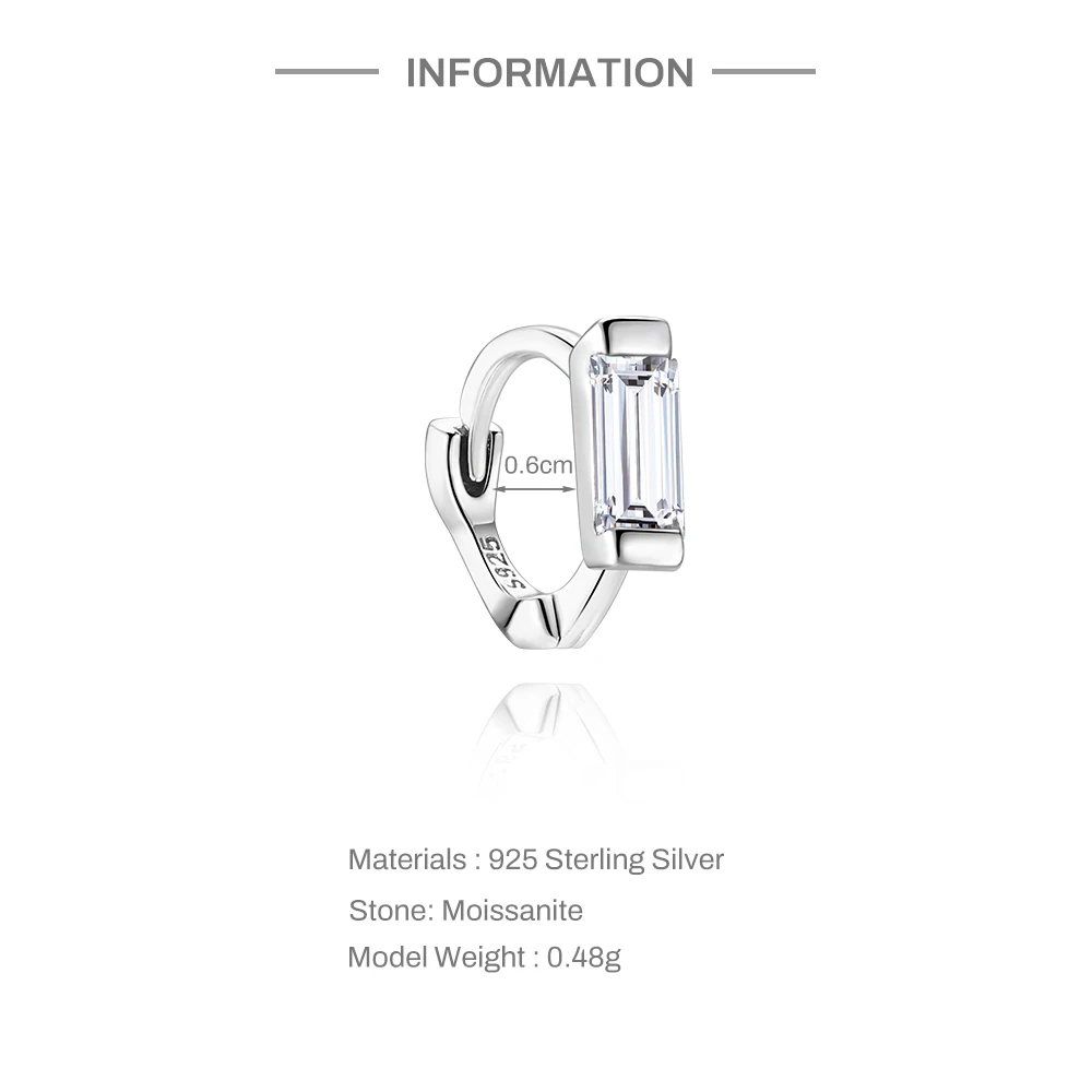 Aide S925 Sterling Silber Vielseitiger Piercing Fit Moissanit Piercing Schmuck Stern Klee Mond Ohrstecker Knorpel Hoops für Frauen – Detail 17