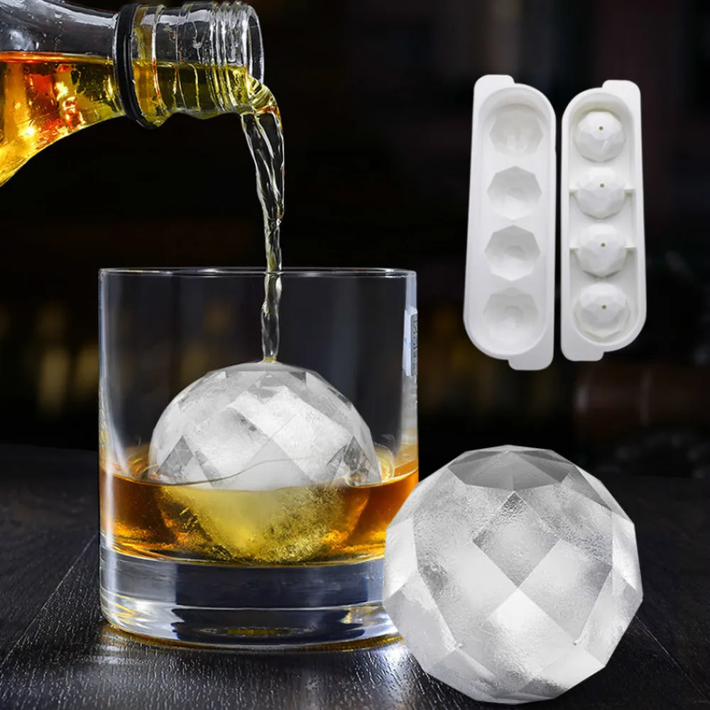 flessibile Stampo per cubetti di ghiaccio rotondo con coperchio a tenuta indipendente 2 pezzi 2 imbuti stampo in silicone a rilascio facile vassoio per cubetti di ghiaccio per whisky e cocktail 