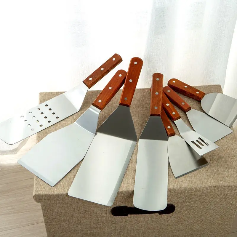 Metal Shovel Stainless Steel Griddle Hamburger Spatulas as Barbecue Turner Kitchen Accessories BBQ Grill Scraper Smash Burgers