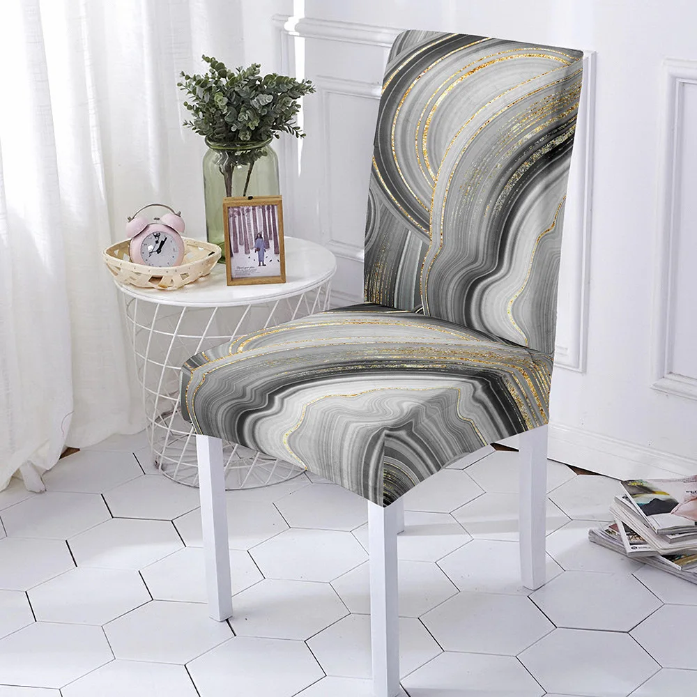 Marbling Print Dining Chair Cover 21 Chair And Sofa Covers