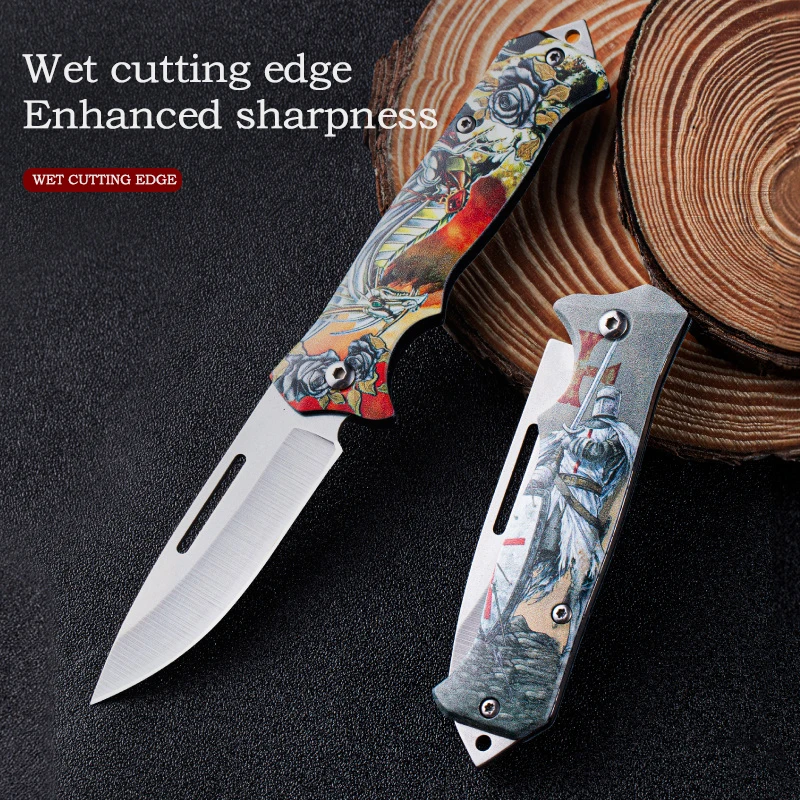 Stainless Steel Fruit Knife Folding Pocket Knife Outdoor Camping Knife
