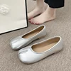 Fashion Design Women's Flat Split Toe Shoes Women Microfiber Leather Comfortable Flat Split Toe Slippers Soft Sole Loafers 4