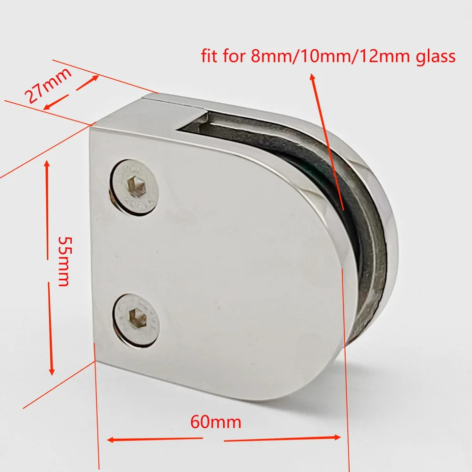 Set 8 Morsetti Vetro Acciaio Inox - Per Balaustre, Piscine, Scale - Foto 4