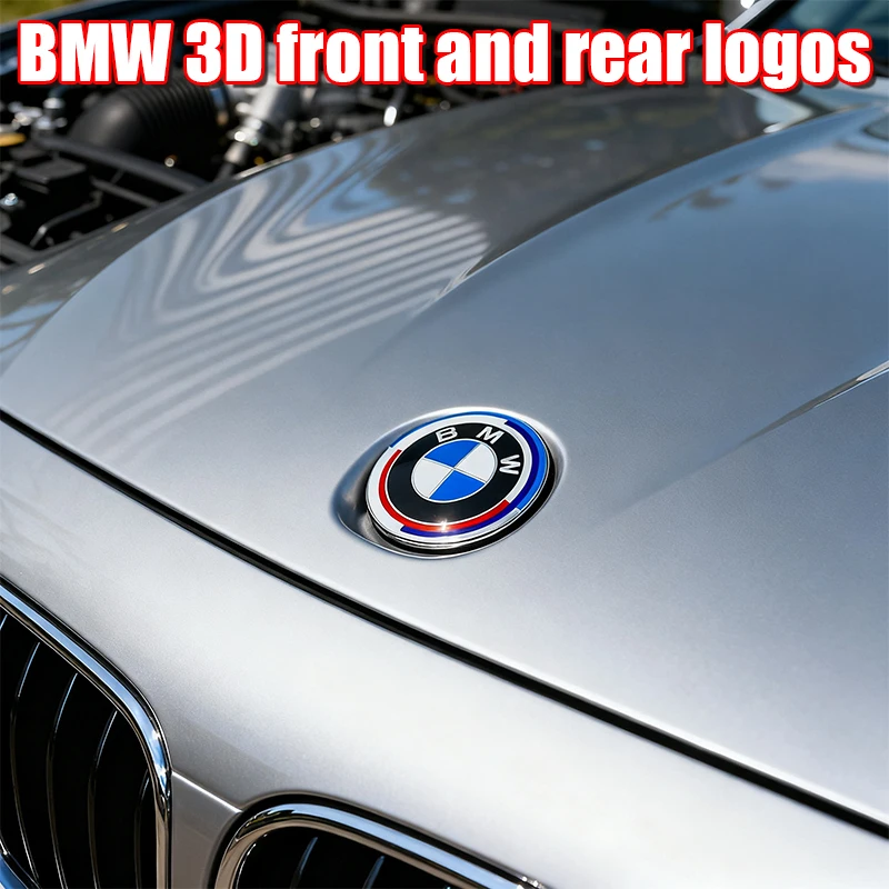 BMW 2 고정형 풋 엠블럼 74mm 82mm 리어 부트 배지 프론트 후드 엠블럼 ABS 로고 (BMW F10 E64 E63 E60 E52 E83 E46 E92 E90 E93 용)
