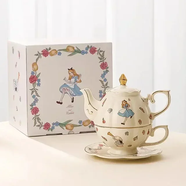Set Regalo Alice Nel Paese Delle Meraviglie - Tazza, Sottobicchiere E Portachiavi, Design Vintage - Foto 13
