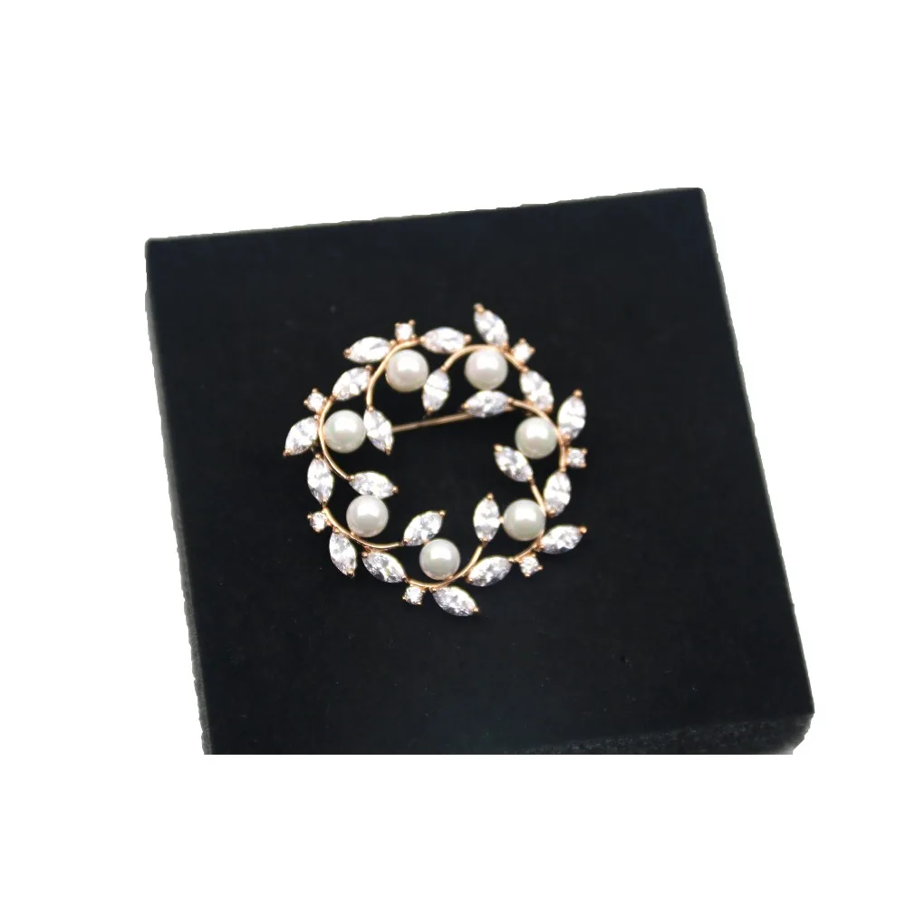

MADALENA SARARA AAA ziron Inlaid Crystal Copper Gol Plated Brooch Pin Easy Insert For Women Jewelry MD-00533D