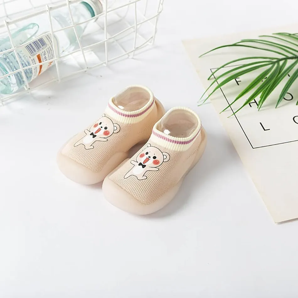 Toddler knitting Shoes Newborn Soft Sole Cotton Elastic Shoes Boy Girl Cartoon Animal Pattern Socks First Walkers 0-4Years