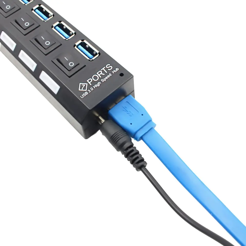 USB 3.0 Hub 4/7 Port Multi Splitter Multiple Expander Use Power Adapter USB3 Switch for PC