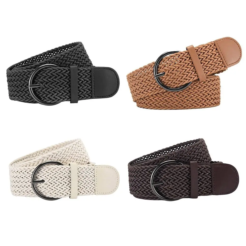 CC ELASTIC BELT 30MM IN BLACK WOOL FABRIC GOLD HARDWARE WITH RHINSTONES