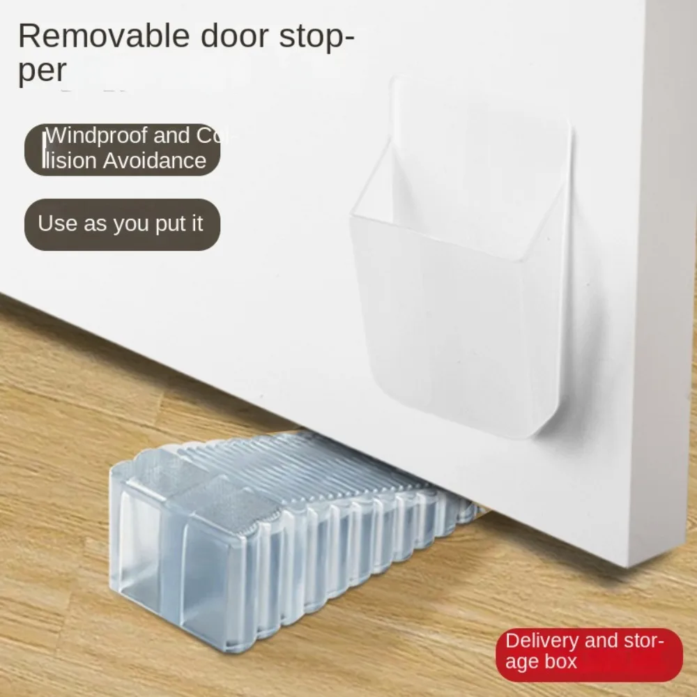 Silicone Door Stopper Reduce Noise Punch-free Door Blocking Device with Storage Box Wall Protectors door stopper silicone door stopper door stopper bumpers