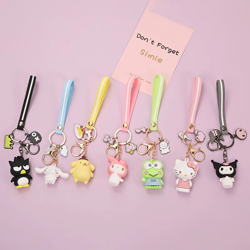 

Kawaii Sanrio Accessories Anime Hello Kitty Keychain Kuromi Melody Cinnamonroll Keychain Pendant for Bag Cartoon Keyring Gifts