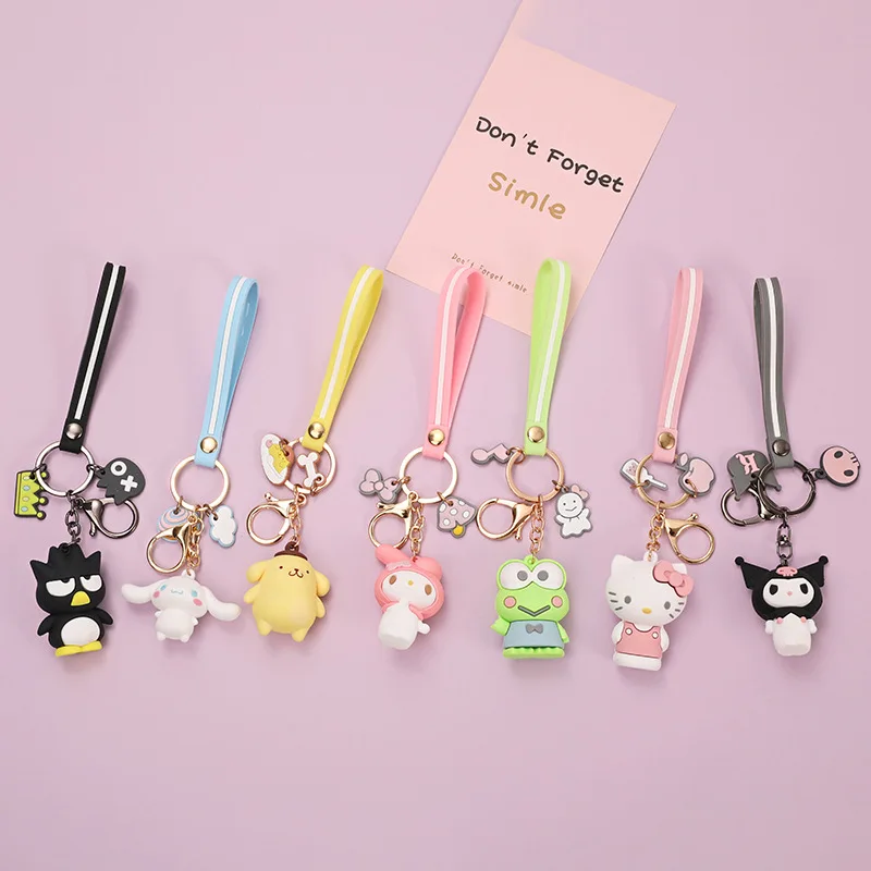 Kawaii Sanrio Accessories Anime Hello Kitty Keychain Kuromi Melody