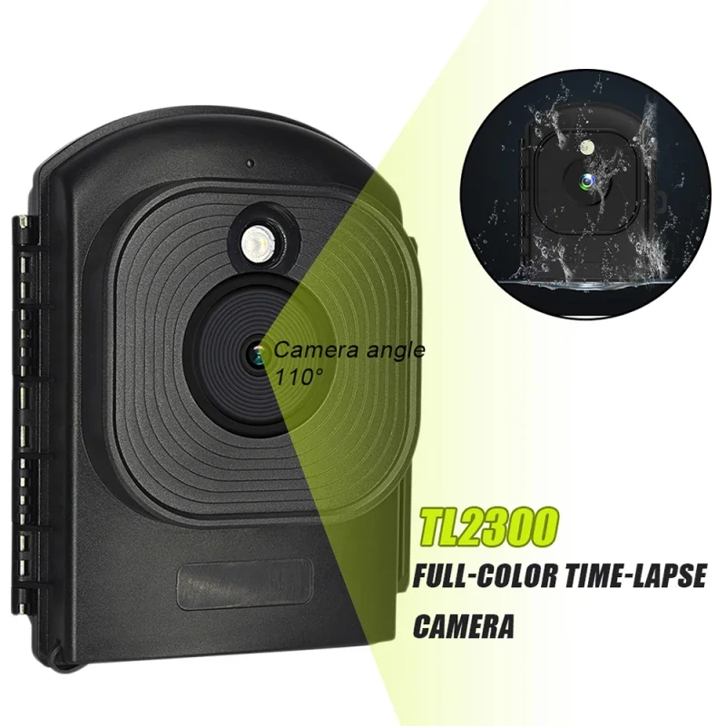 TL2300 Time-Lapse Camera Full Color Outdoor Wide Angle Video Recorder IP66 Waterproof Digital Timer Built-in Microphone/Speaker