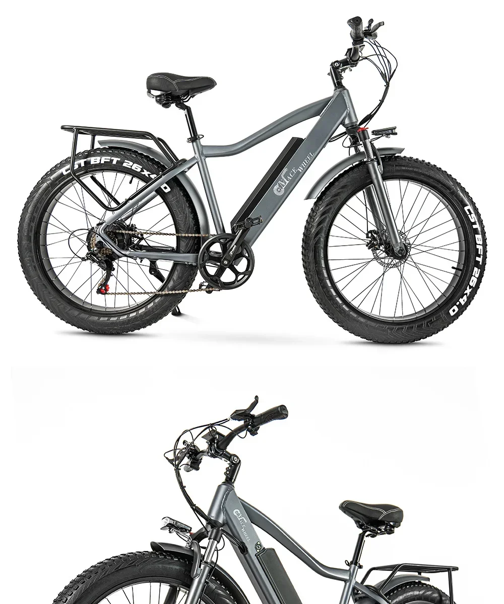 CMACEWHEEL J26 Electric Bike Adults 26 Inch Fat Tire E-Bike 48V/17Ah E Mountain Bike, Range 50-80km,7 Speed Sc84610cba6544e6e95e9aca2776c0f3fk