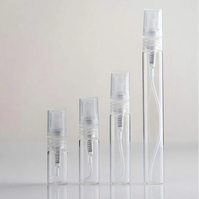 8PCS 10ml 5ml 3ml 2ml Refillable Mini Portable Perfume Bottle Empty Transparent Glass Sample Perfume Spray Bottle for Travel