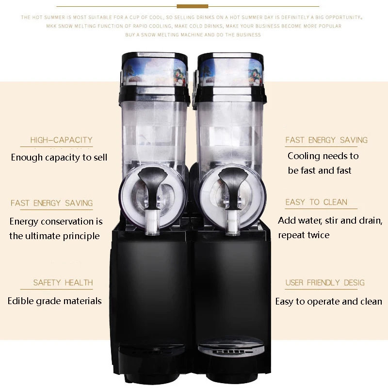 15L Wholesale Mini Home Duo Icy Carbonated Cold Drink Fizzy Slush Frozen Juice Machine 3