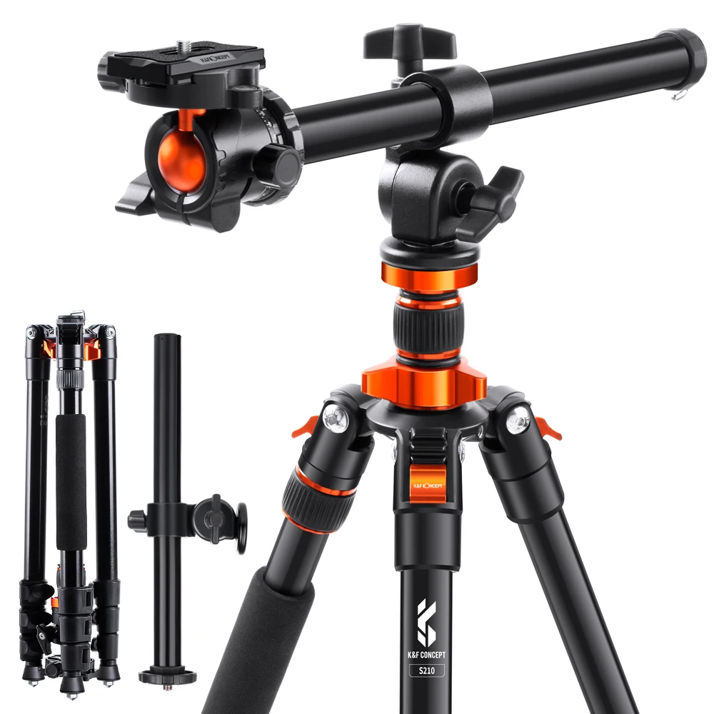 K&F Concept 91"/2.31M Overhead Camera Tripod Travel Tripod 22lbs/10kg