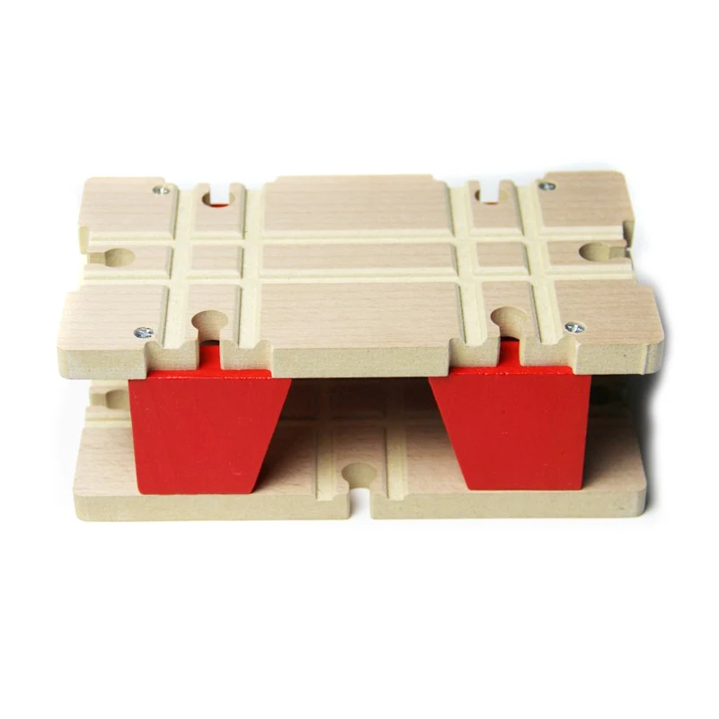 

P051 Double rail hub wooden train tracks compatible accessories suitable for wood and electric car