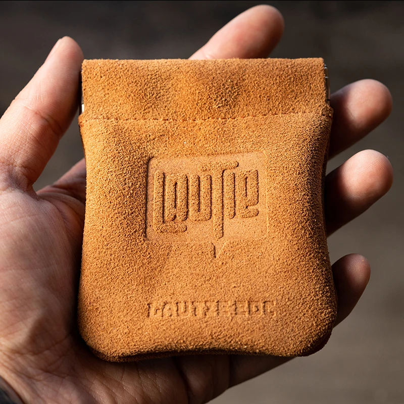 LAUTIE Fingertip Gyro Cowhide Storage Bag EDC Outdoor Portable Key Case Gift Headphone Bag 5