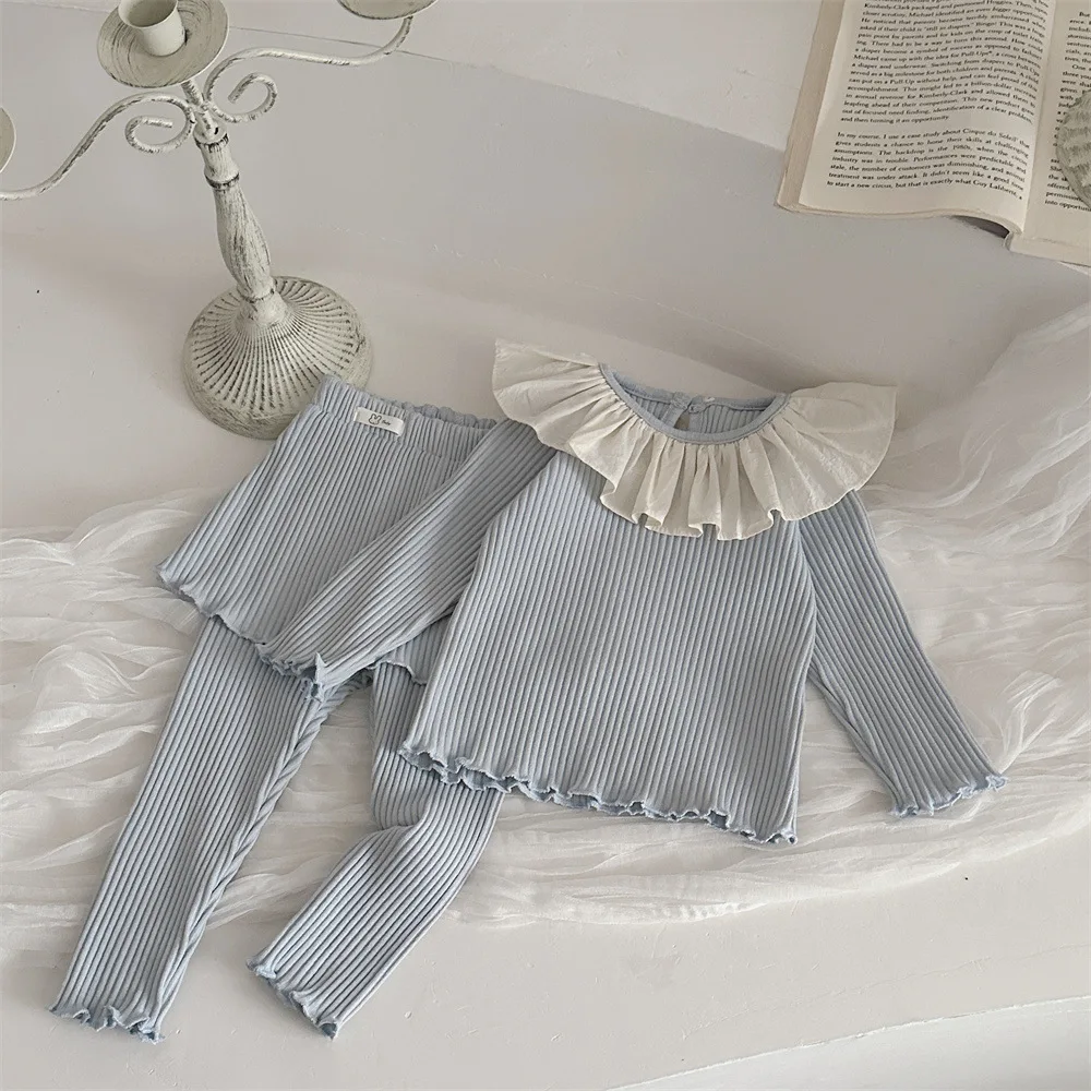 Girls Casual Long Sleeve Top and Skirt Pants