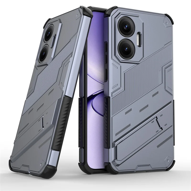 Magnetic Armor Shockproof Stand Phone Case with Car Mount Feature - Enhanced Protection Back Cover