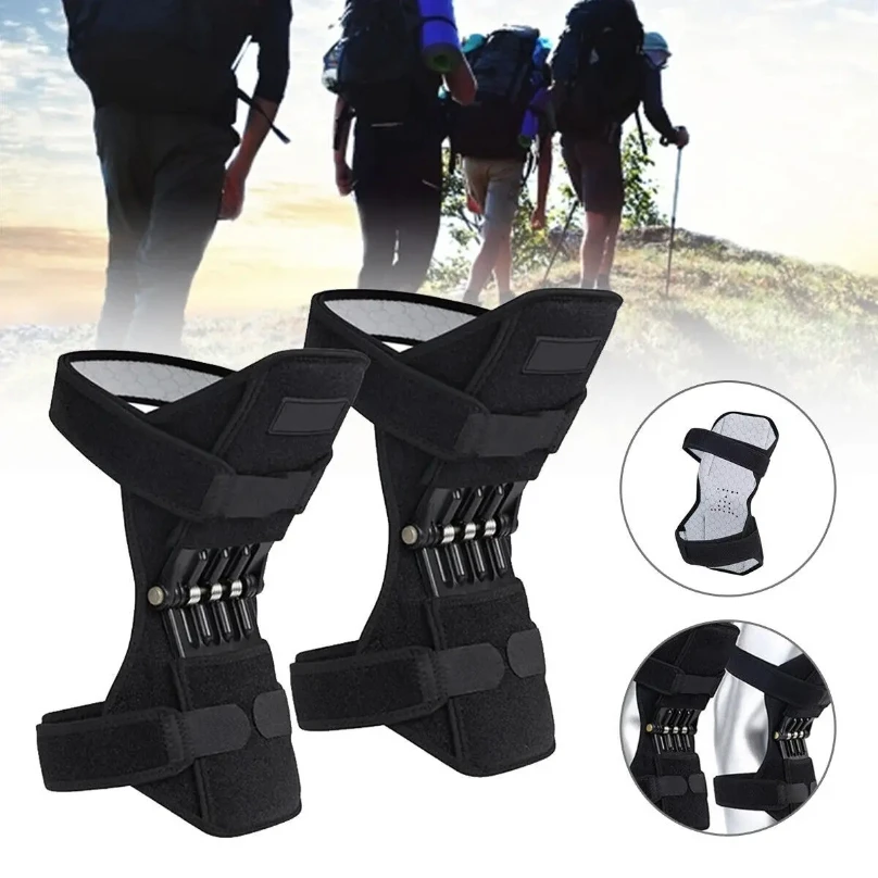 Sport joint patella power lift knee braces elderly walking support protect fixed booster breathable rebound spring knee