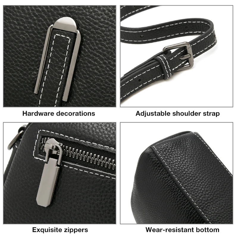 FOXER Women's PU Simple Shoulder Crossbody Bag Fashion Lady Vegan Leather Messenger Bag Zipper Long Clutch Bag Female Soft Purse