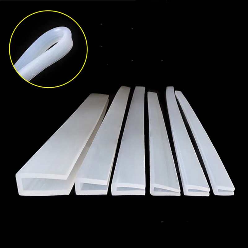 Silicone Rubber U Shape Seal Strip Transparent Noise Insulation Anti-Collision HIGH TEMP Glass Metal Wood Weatherstrip Strip sealing strip rubber seal strip silicone seal strip