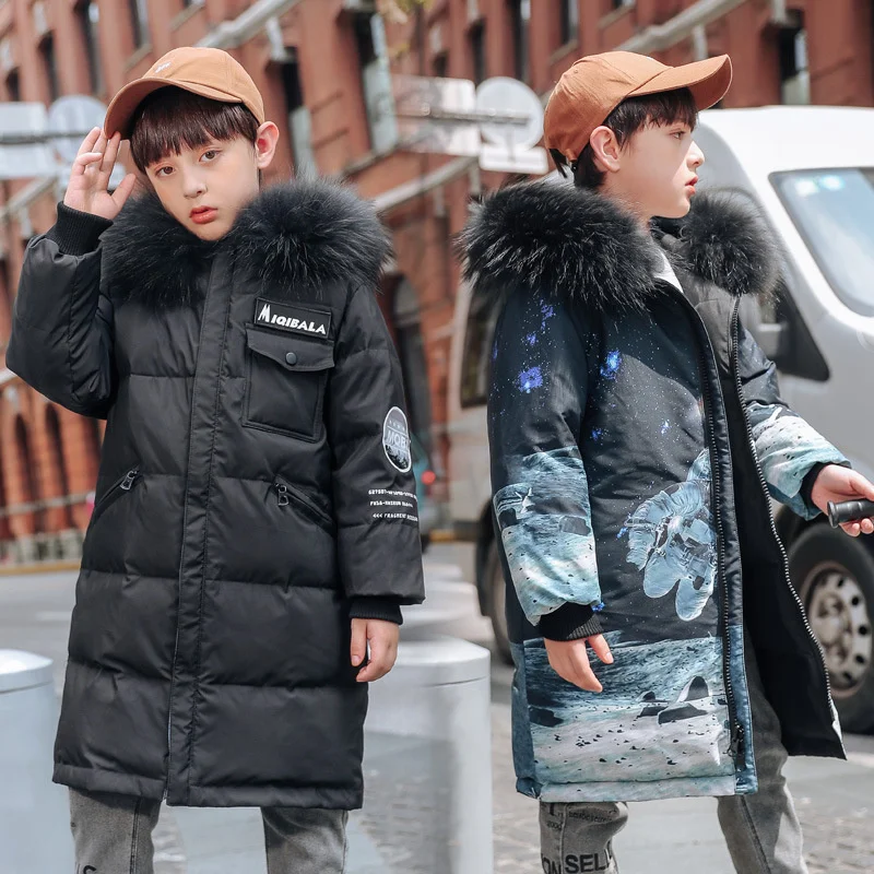 

New Children Winter Hooded Coat Thicken Warm 90% White duck Down Jacket For Boy clothes Kids Parka clothing Outerwear snowsuit