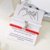 Bracelet porte-bonheur en corde tressée rouge, 2 pièces, pour femmes et hommes, cœur romantique, magnétique, assorti, bijoux pour amoureux de la saint-valentin