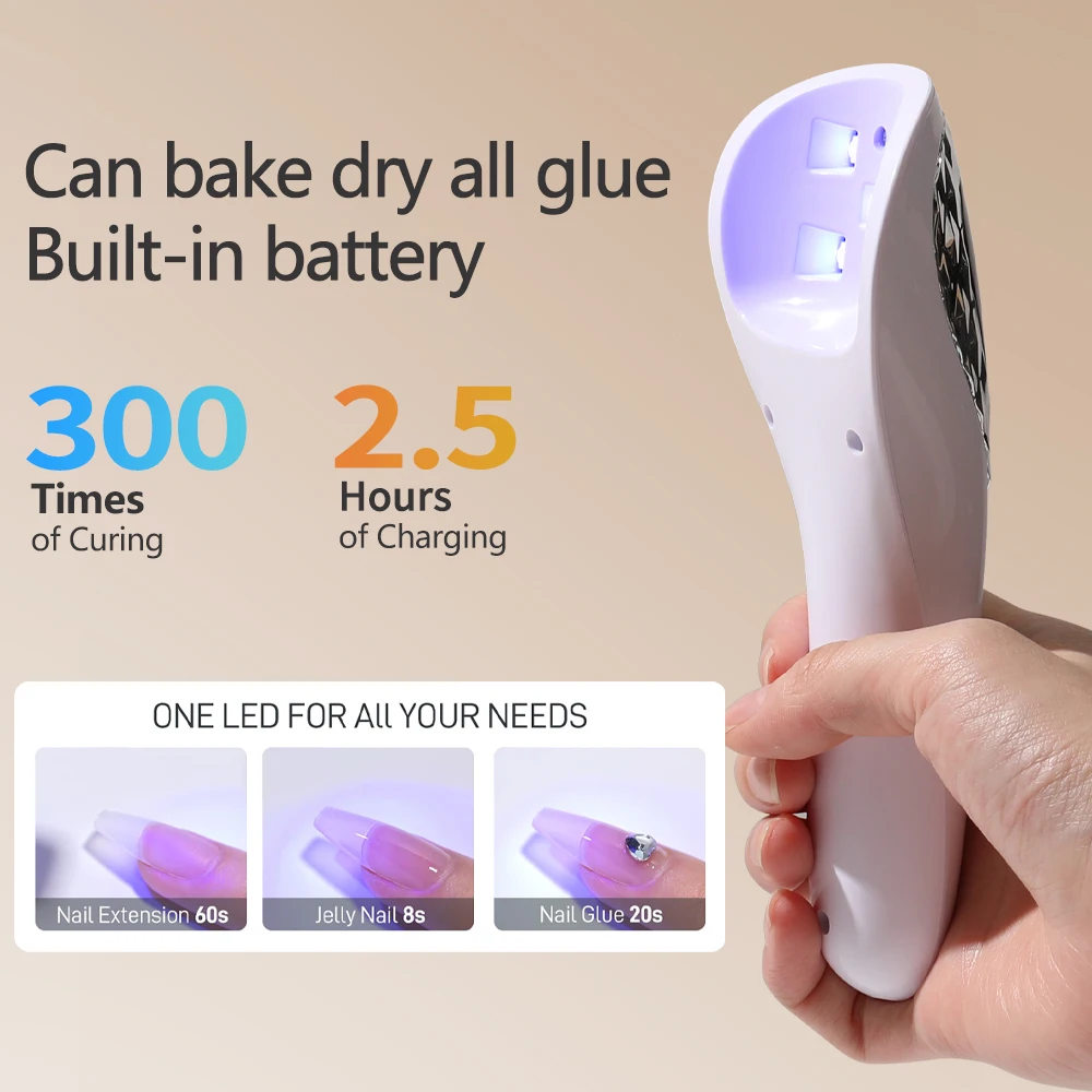 손톱 건조용 휴대용 UV LED 램프, 충전식 미니 매니큐어 램프, 젤 폴리쉬 매니큐어 도구용 네일 드라이어