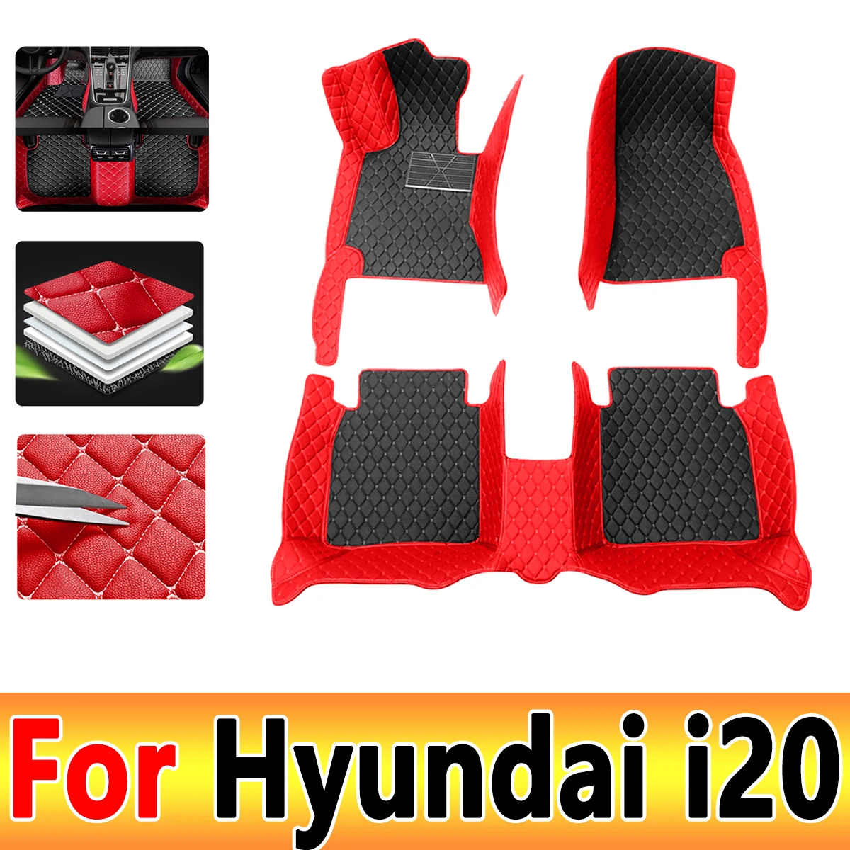 

For Hyundai i20 BC3 2021 2022 2023 5seat Car Floor Mats Dustproof Rug Europe Version Carpets Alfombrillas Coche Car Accessories