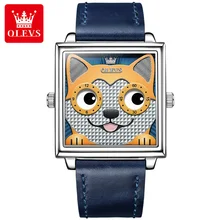 

OLEVS Square Trendy Corium Strap Women Wristwatches Quartz Fashion Waterproof Watches for Women