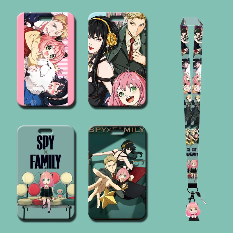 Japanische Anime SPY FAMILY Kartenetuis Kartenband Schlüsselband Cosplay Abzeichen Ausweishalter Umhängebänder Schlüsselanhänger Anya – Detail 11