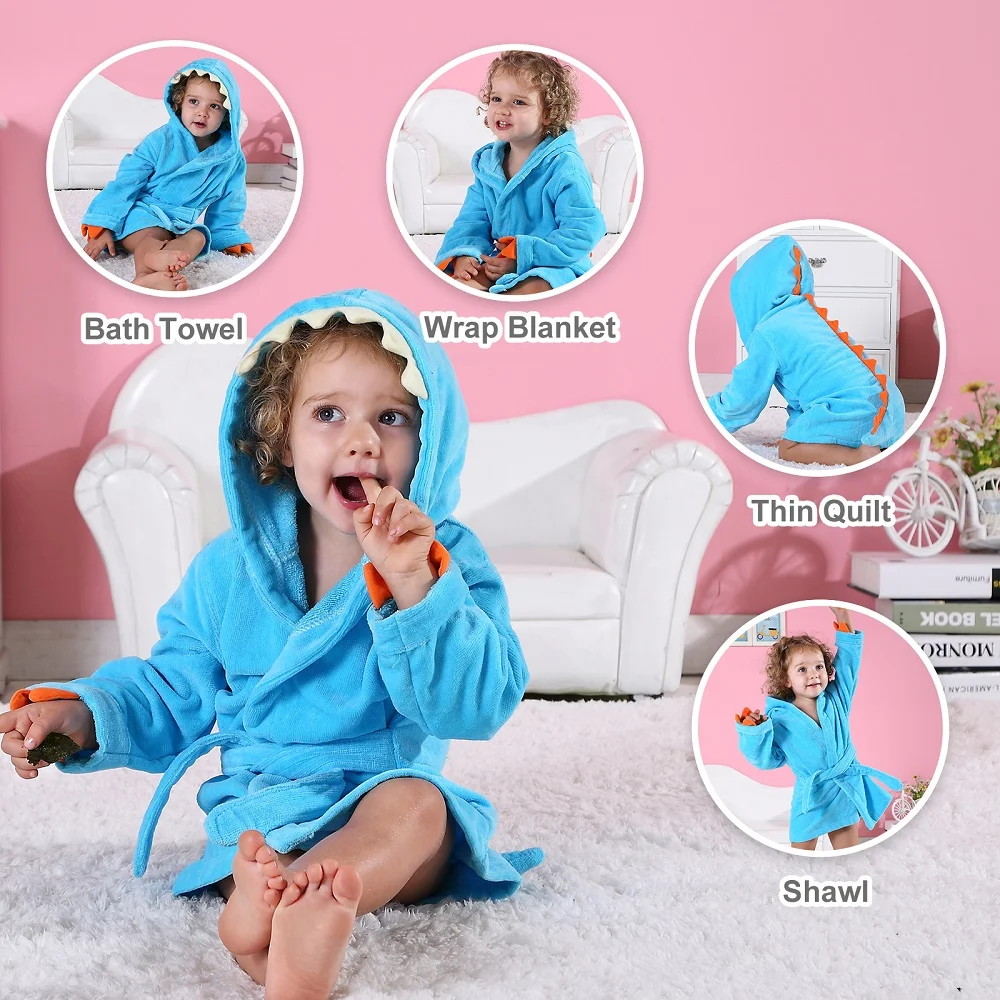MICHLEY Dinosaur Baby Bathrobe 2